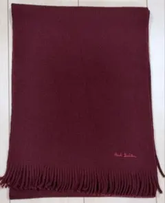 【美品】Paul Smithワインレッドニットマフラー羊毛100%クリーニング済のサムネイル