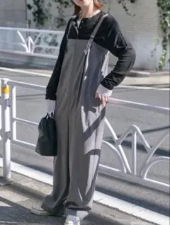 美品◆Spick & Span グレー サロペット　ベアオールインワン