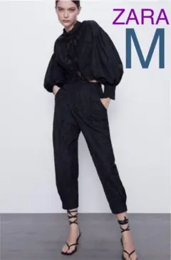 新品ZARA カットワーク刺繍パンツM