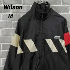 【Wilson】デザインナイロンジャケット ブラック US古着 ウィルソンのサムネイル