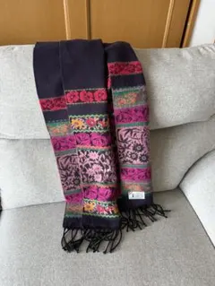 【フランス製】花柄刺繍マフラー ✳︎上品デザイン
