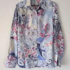 極美品✨ETRO エトロ　シルクブラウス ペイズリー柄　42 ETRO - 未使用 エトロ イタリア製 シルク 総柄 長袖 シャツ 42