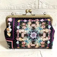 やや訳あり品　がま口ポシェット　パッチワーク柄