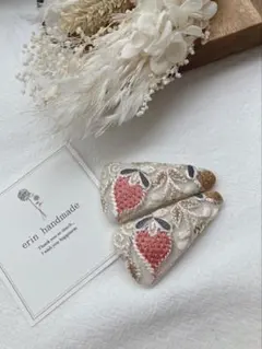 ꕤインド刺繍リボン　ヘアピン　パッチンピン　2点セットꕤ
