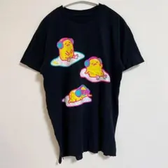 サンリオ 半袖Tシャツ クルーネック 半袖 プリント S 黒 綿 デイリー
