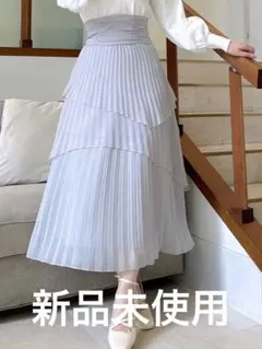 dazzlin ランダムシアープリーツティアードスカート　グレー　「新品未使用」