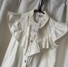ZARA フリルワンピース　デニム生地　新品未使用