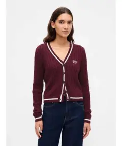 GAP コットン100%ケーブルニット カーディガン