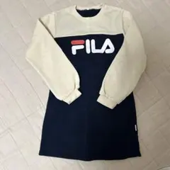 FILA 長袖ワンピース ネイビー・クリーム