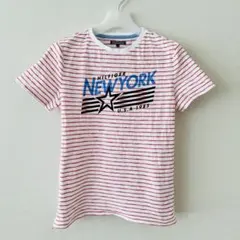 【シワ加工あり】トミーヒルフィガーキッズ　ボーダーTシャツ　160ｃｍ相当