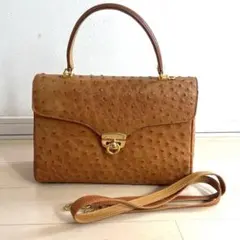 オーストリッチ✨ハンドバッグ ショルダーバッグ　2way エキゾチックレザー