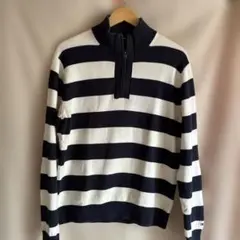 TOMMY HILFIGER XL ストライプ ハーフジップセーターメンズ