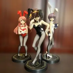 涼宮ハルヒの憂鬱 バニーガールフィギュア3体セット 箱無し開封品⚠️