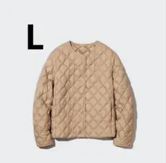 ユニクロ　パフテックキルティングジャケット　ウォームパデッド　07 ベージュ　L