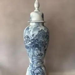 美品 超大型】有田焼 金龍窯 博山作 飾壺 沈降壺 高さ約118cm 銘入り