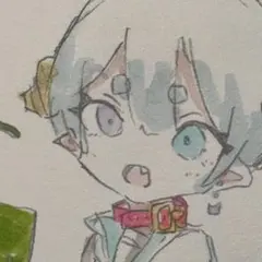 べー ポストカード半分サイズ 一点物 オリジナル手描き原画イラスト