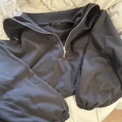 Heather ダークグレー ハーフジップスウェット