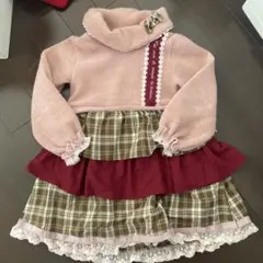 axes femme kids ワンピース ピンク チェック