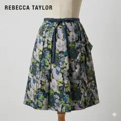 REBECCA TAYLOR 花柄ひざ丈フレアスカート ボタニカル 春夏 上品のサムネイル