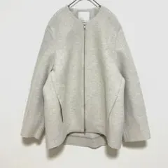 GALLARDAGALANTE ノーカラーミドルコート ライトグレー 美品