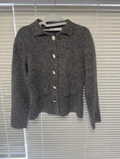 ZARA ザラ ニットジャケット カーディガン グレーゴールドボタン L 未着用
