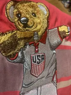 Tシャツ　レッド　クマ刺繍(NYC Harlem underground)のサムネイル