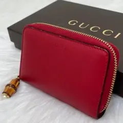 美品✨グッチ　GUCCI　財布　コインケース　ラウンドファスナー　レッド