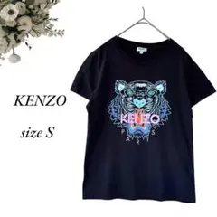 KENZO 半袖Tシャツ S 黒 ビックプリント 派手 個性的 トラ 635