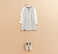 グリーン ツイード Aライン ワンピース