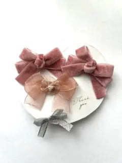 ハート型リボンヘアアクセサリーセット