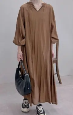 新品 un dix cors前後2WAYシャーリングワンピース