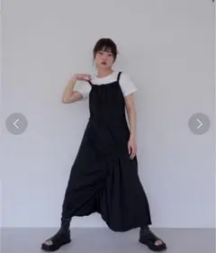 uenui シャーリング デザイン ノースリーブ ワンピース