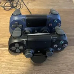 PS4 ワイヤレスコントローラー 青黒　充電器セット