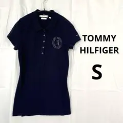 トミーヒルフィガー ラインストーンロゴ 半袖ポロシャツ 紺 Sのサムネイル
