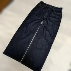 ユニクロ ジーンズ ワイドシルエット インディゴデニムパンツ 25のサムネイル