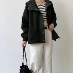 未使用♪ジャケット ブラック フード付き 着痩せ 春 秋
