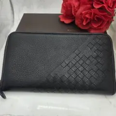 【極美品】 ボッテガ ヴェネタ イントレチャート 長財布 財布 ブラック 黒