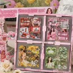 ステッカー100シート　箱入り　エレガントなレディーステーマ　コラージュ素材