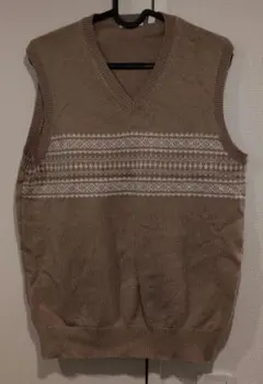UNIQLO ベージュ Vネック ニットベスト L