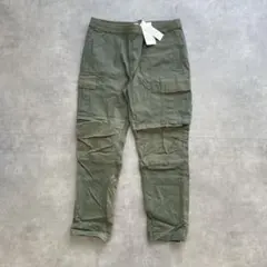 新品 ZARA カーゴパンツ オリーブ ウエストゴム XL FB56
