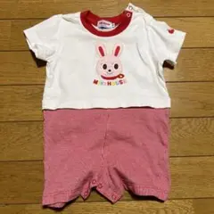値下げしました。MIKI HOUSE 赤と白のストライプ ベビー服 70