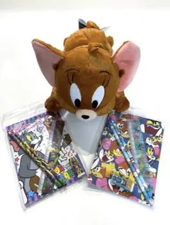 トムとジェリー セット 寝そべり Lぬいぐるみ 文具セット 新品 レア お得