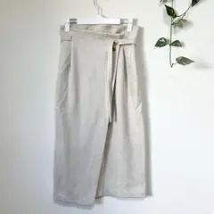 【VIS】ヴィス　ロングスカート　スエード　シンプル　マキシ丈　ラップスカート白