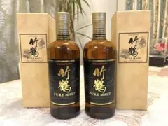 NIKKA 竹鶴PURE MALT 2本セット新品未使用品　超絶美品　黒ラベルのサムネイル