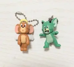 トムとジェリー　つまんでつなげてマスコット　ジェリー天使と悪魔　カプセルトイ