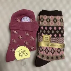 チュチュアンナ　花柄・幾何学模様ソックス2足セット