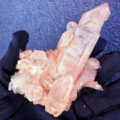 鮮橙色】ブラジル産 タンジェリンクォーツ クラスター 726g 原石 鉱物