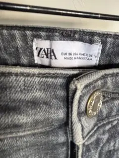 ZARA グレー ストレートデニム EUR 36 美尻パンツ