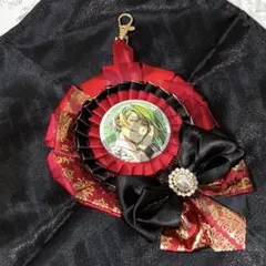 黒×赤 ロゼット 痛ロゼット 54mm~57mm 痛バッグ 缶バッジ用