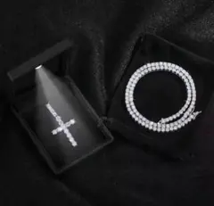 【格を上げる首元】クロス×グリッターチェーン ネックレス　ブリンブリン